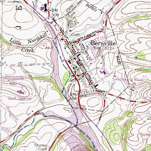 Topographic Map of Bethel Community Ambulance Station 2, PA