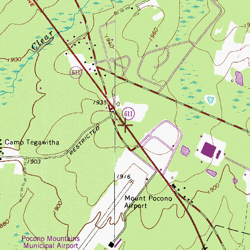 Topographic Map of Pocono Mountain Regional Emergency Medical Services Station 11 Tobyhanna, PA