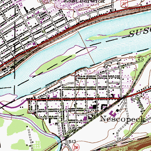 Topographic Map of Nescopeck Community Ambulance, PA