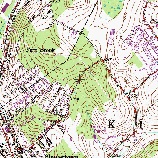 Topographic Map of Kingston Township Ambulance and Rescue, PA