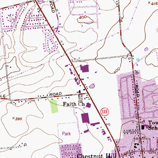 Topographic Map of Suburban Emergency Medical Services, PA