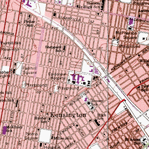 Topographic Map of Temple Transport Team, PA