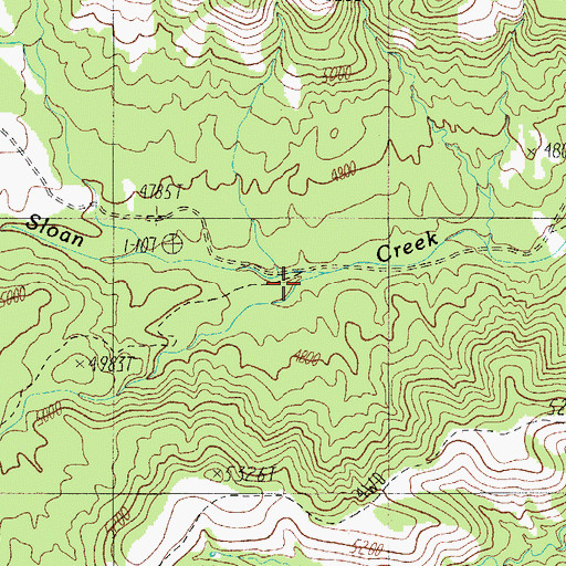 Topographic Map of Campbell Creek, AZ