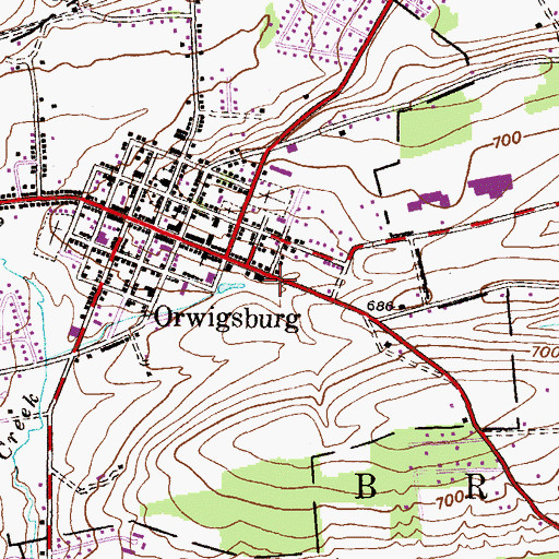 Topographic Map of Orwigsburg Ambulance Services, PA