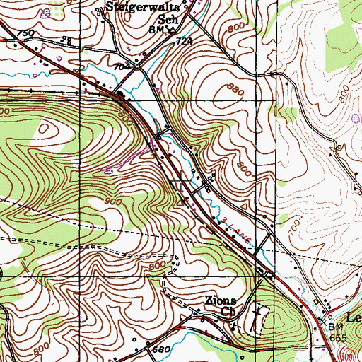 Topographic Map of Penn Mahoning Ambulance, PA