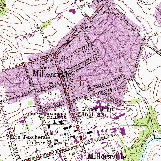 Topographic Map of Pennsylvania Wilderness Search and Rescue Eastern Division Station 96, PA
