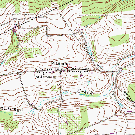 Topographic Map of Mahantongo Valley Ambulance, PA