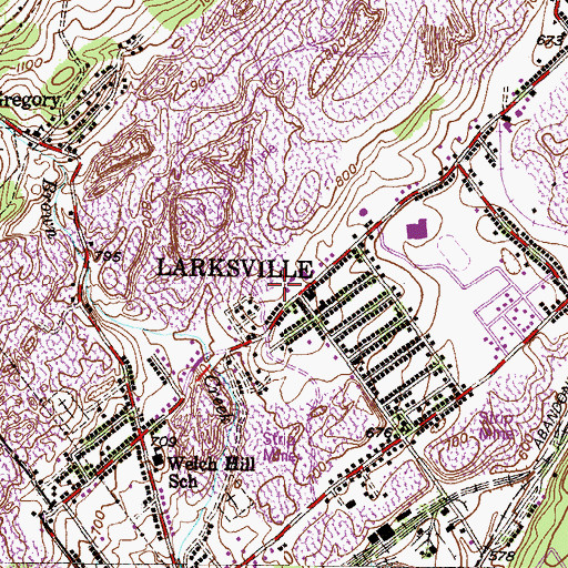 Topographic Map of Larksville Community Ambulance, PA