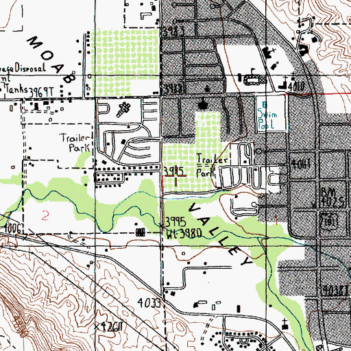 Topographic Map of Moab Regional Hospital, UT