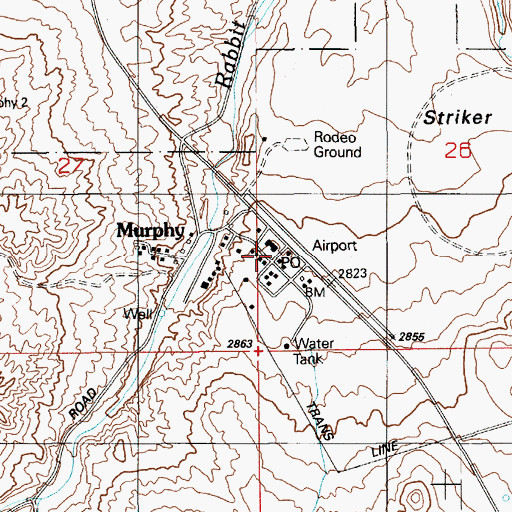 Topographic Map of Owyhee County Sheriff's Office, ID