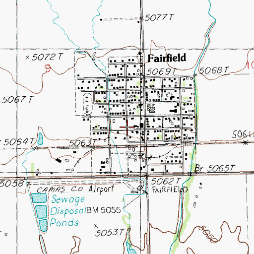 Topographic Map of Camas County Sheriff's Office, ID