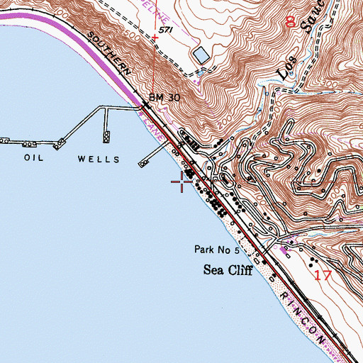 Topographic Map of Los Sauces Creek, CA