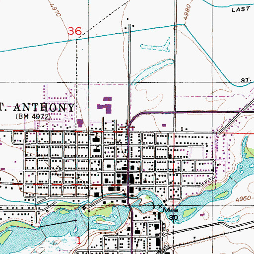 Topographic Map of Saint Anthony Police Department, ID