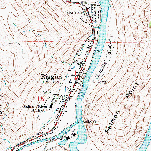 Topographic Map of Riggins Police Department, ID