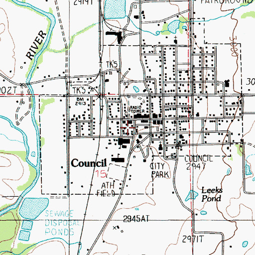 Topographic Map of Council Police Department, ID