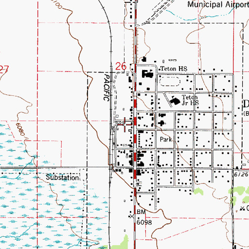 Topographic Map of Teton County Sheriff's Office, ID