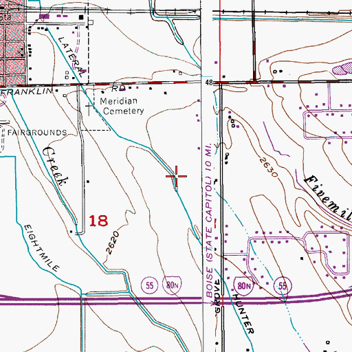 Topographic Map of Meridian Police Department, ID