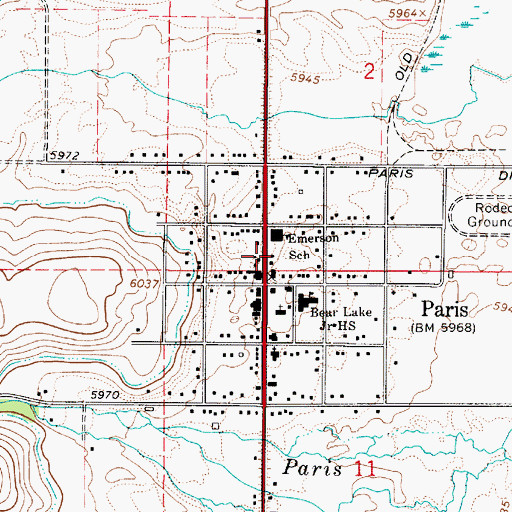 Topographic Map of Bear Lake County Sheriff's Office, ID