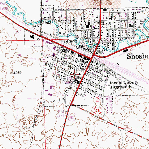 Topographic Map of Lincoln County Sheriff's Office, ID