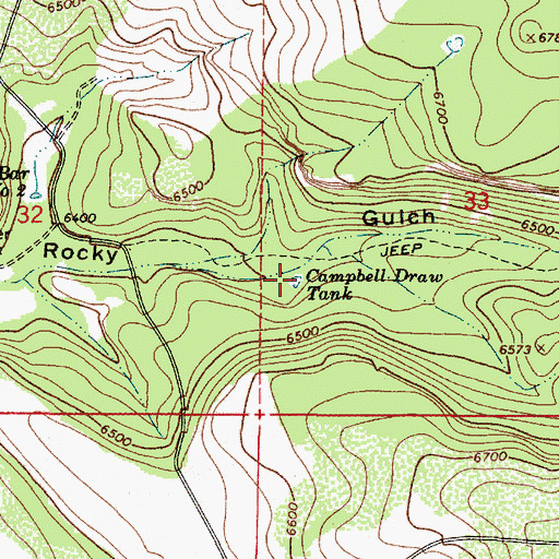 Topographic Map of Campbell Draw Tank, AZ