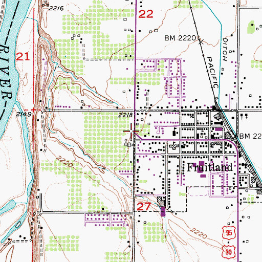 Topographic Map of Fruitland City Police Department, ID