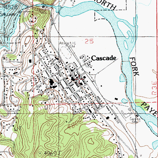 Topographic Map of Cascade Police Department, ID