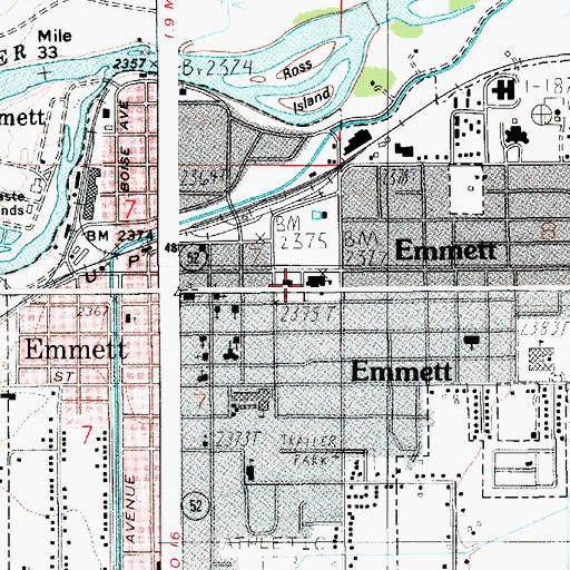 Topographic Map of Emmett Police Department, ID