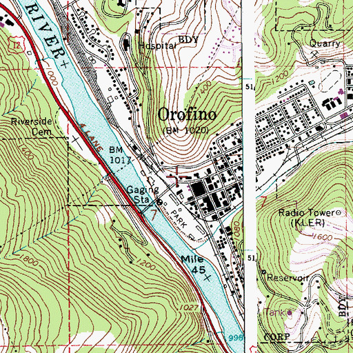 Topographic Map of Clearwater County Sheriff's Office, ID