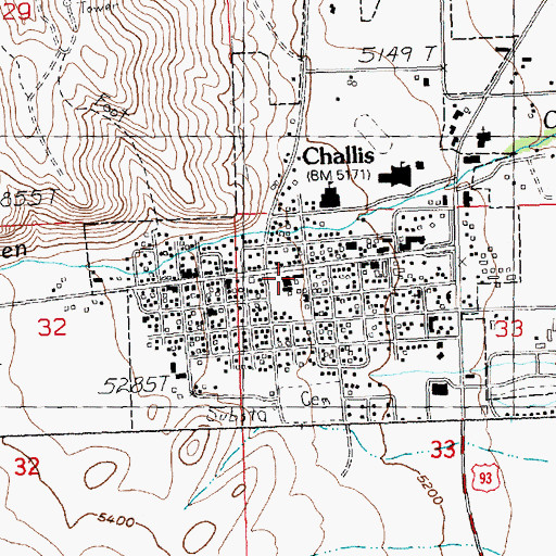Topographic Map of Custer County Sheriff's Office, ID