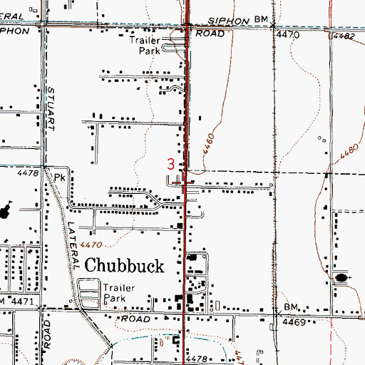 Topographic Map of Chubbuck Police Department, ID