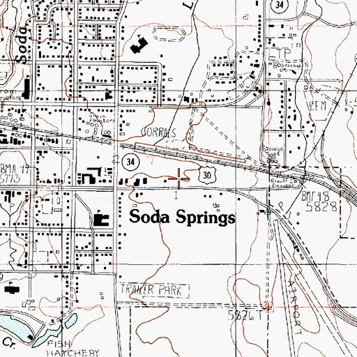 Topographic Map of Caribou County Sheriff's Office, ID