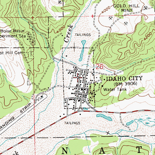 Topographic Map of Idaho City Police Department, ID