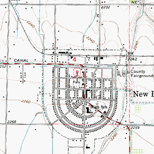 Topographic Map of New Plymouth Police Department, ID