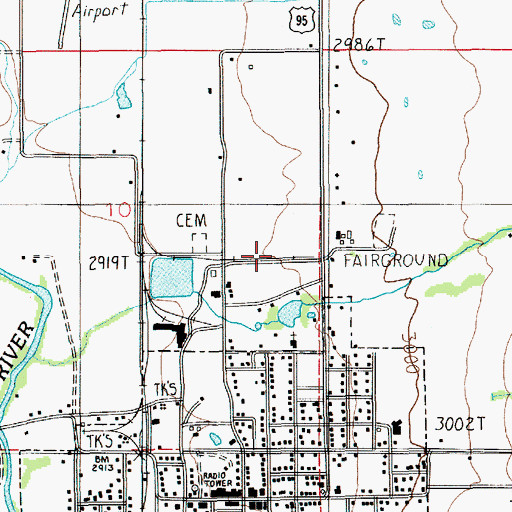 Topographic Map of Adams County Sheriff's Office, ID