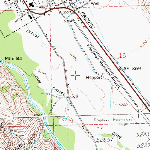 Topographic Map of Blaine County Sheriff's Office, ID