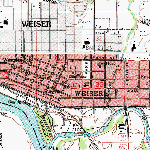 Topographic Map of Weiser Police Station, ID