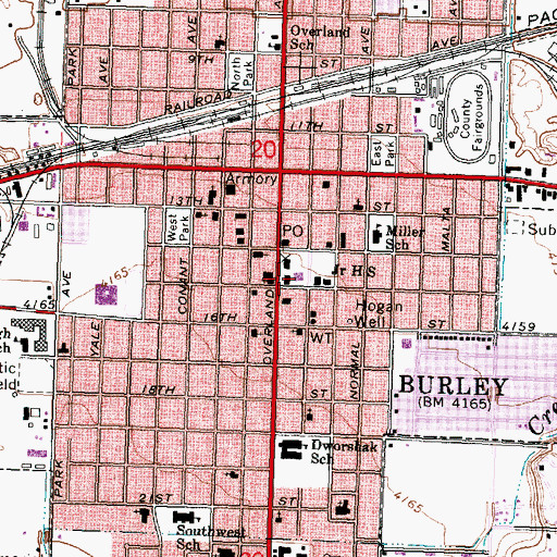 Topographic Map of Cassia County Sheriff's Office, ID