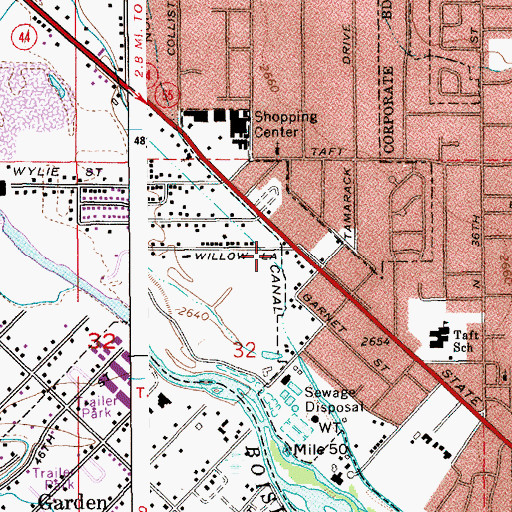 Topographic Map of Boise Police Department, ID