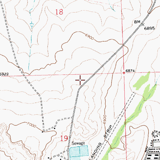 Topographic Map of Crownpoint Police Department, NM