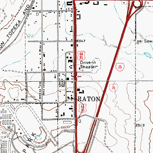 Topographic Map of Colfax County Sheriff's Department, NM