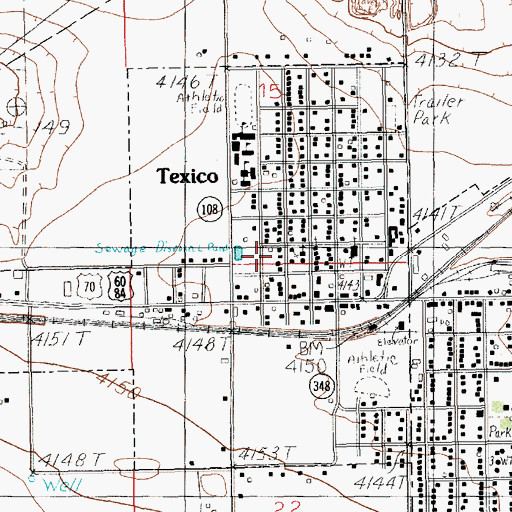Topographic Map of Texico Police Department, NM