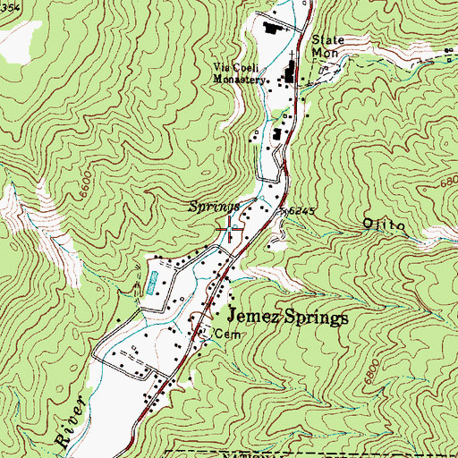 Topographic Map of Jemez Springs Police Department, NM