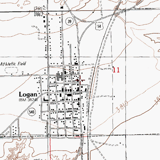 Topographic Map of Logan Police Department, NM
