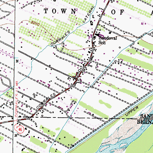 Topographic Map of Village of Corrales Police Department, NM