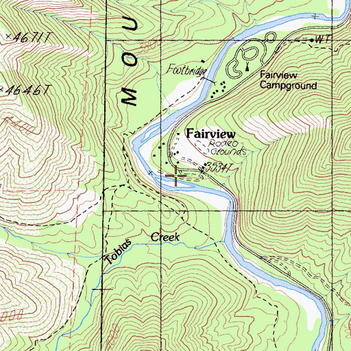 Topographic Map of Lower Campground, CA