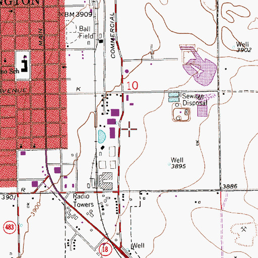 Topographic Map of Lea County Sheriff's Office Lovington, NM