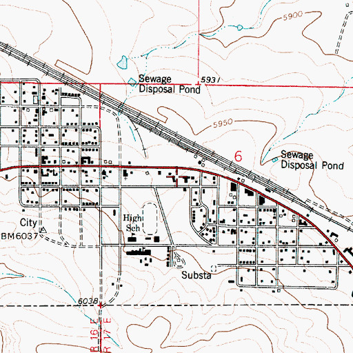 Topographic Map of Vaughn Police Department, NM