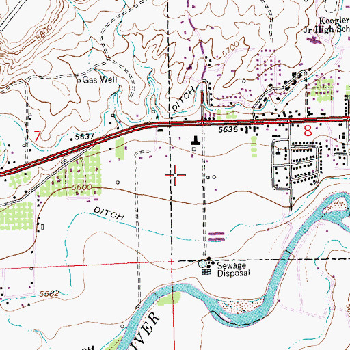 Topographic Map of San Juan County Sheriff's Office Aztec, NM