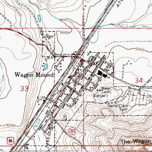 Topographic Map of Wagon Mound City Marshal, NM