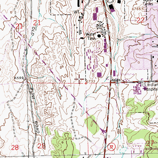 Topographic Map of McKinley County Sheriff's Office Gallup, NM